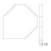 Ladrilho Hidráulico Liso Heptagonal p / tozeta 10cm Cod. L28 (20 x 20 cm)