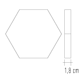Ladrilho Hidráulico Piso Hexagonal Liso Cod. L4 (com lados de 9 cm)
