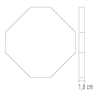 Ladrilho Hidráulico Liso Octogonal p / tozeta 10cm Cod. L40 (25 x 25 cm)